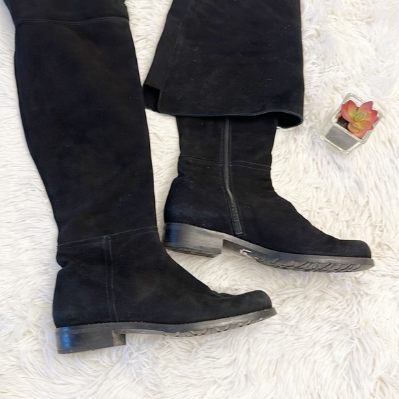 Stuart Weitzman Black Suede Over the Knee Foldover Boots women’s 6 - Picture 5 of 12